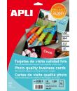 Apli Tarjetas de Visita Cantos Rectos Brillante 250g 10 Hojas