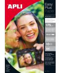 Apli Pack de 10 Hojas Papel Fotografico Photobright Doble Cara A4 175g - Brillante en una Cara y Mate en la otra - Indicado para