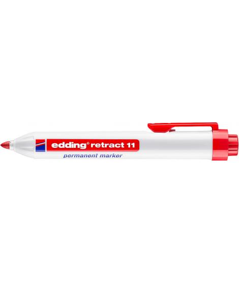 Edding Retract 11 Rotulador Permanente Retractil - Punta Redonda - Trazo entre 1.5 y 3mm - Recargable - Secado Rapido - Color