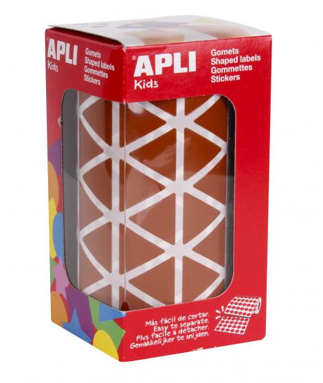 Apli Gomets Triangulares Marron 20x20x20mm - 59 Hojas Pretroqueladas - 2832 Gomets por Rollo - Ideal para Escuelas y Talleres In