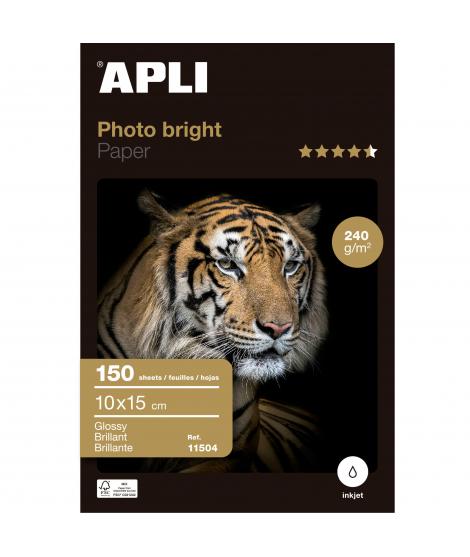 Apli Papel Fotografico Photobright 10 x 15 cm 240g 150 Hojas