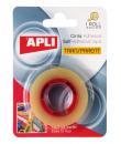 Apli Cinta Adhesiva Transparente 12mm x 33m - Resistente al Agua y a la Intemperie - Facil de Cortar y Aplicar - Ideal para Manu