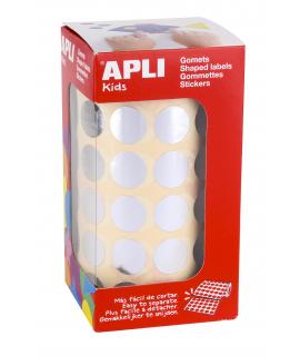 Apli Gomets Redondos Plata Metalizado Ø 15mm - 59 Hojas Pretroqueladas - 2832 Gomets por Rollo - Desarrolla Psicomotricidad Fina