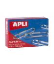 Apli Clips Alambre Nº 1½ (26mm) - Acabado Niquel Brillante - Alta Resistencia a la Oxidacion - Caja con 100 Clips