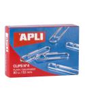 Apli Clips Alambre Nº 4 - 50mm - Acabado Galvanizado Plata - 80 Unidades por Caja - Organiza tus Documentos