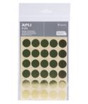 Apli Bolsa de Gomets Redondos Ø 20mm en Color Oro con Adhesivo Permanente - 90 Gomets en 3 Hojas - Ideal para Desarrollar la Psi