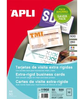 Apli Tarjetas de Visita Cantos Rectos Mate 250g 50 Hojas