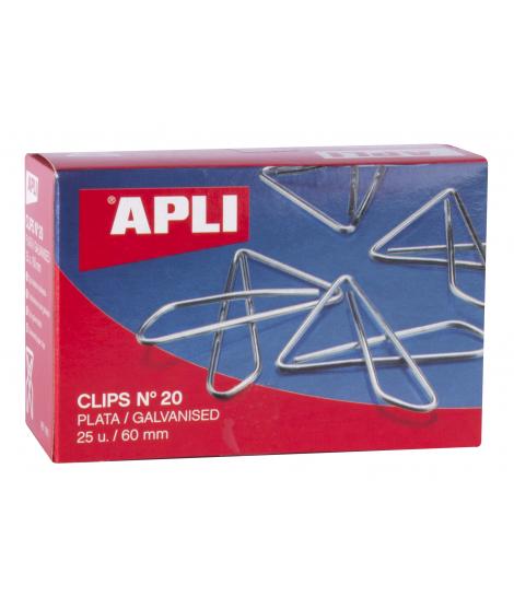 Apli Clips Mariposa Alambre Nº 20 (60mm) Acabado Galvanizado/Plata - Brilloso - 25 Unidades por Caja