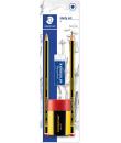 Staedtler 120 Pack de 2 Lapices de Grafito 2HB Hexagonales + 1 Sacapuntas con Deposito + 1 Goma de Borrar Mars Plastic -