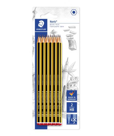 Staedtler Noris 120 Pack de 12 Lapices de Grafito Hexagonales - Mina 2HB - Resistencia a la Rotura - Madera de Bosques Sostenibl