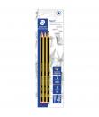 Staedtler Noris 120 Pack de 3 Lapices de Grafito Hexagonles - Graduaciones Surtidas - Resistencia a la Rotura - Madera de Bosque