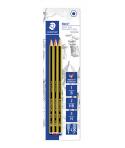 Staedtler Noris 120 Pack de 3 Lapices de Grafito Hexagonales - Graduaciones Surtidas - Resistencia a la Rotura - Madera de Bosqu