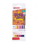 Edding 1200 Good Vibes Pack de 6 Rotuladores - Punta Redonda - Trazo 1mm - Tinta con Base de Agua - Colores Surtidos