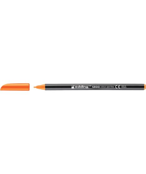 Edding 1200 Rotulador - Punta Redonda - Trazo 1mm - Tinta con Base de Agua - Color Naranja Neon