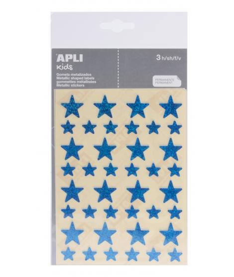 Apli Gomets Estrella Holograficos - Tamaño 12.5mm y 19.5mm - Adhesivo Permanente - 120 Gomets por Bolsa - Desarrollo de Habilida