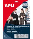 Apli Etiquetas Textiles de Identificacion Adhesivas con Cantos Romos - Tamaño 63.5 x 29.6mm - Adhesivo Removible - Pack de 20 Ho