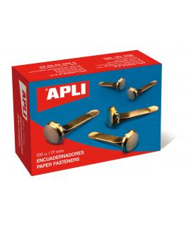 Apli Encuadernadores Metalicos Dorados 17mm - Caja de 100 - sin Arandela - Aptos para Todo Tipo de Documentos - Ideales para