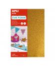 Apli Pack de 4 Goma Eva Purpurina A4 - Grosor 2 mm - Impremeable - Moldeable al Calor - Colores Surtidos