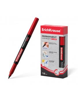 Erichkrause Marcador Permanente P-100 - Punta Fina de 0.5 a 1.2mm - Resistente al Agua y a los Rayos UV - Color Rojo