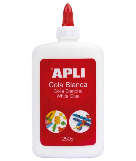 Apli Cola Blanca - 250g - Secado Rapido - Resistente al Agua - Ideal para Manualidades y Trabajos Escolares - Blanco