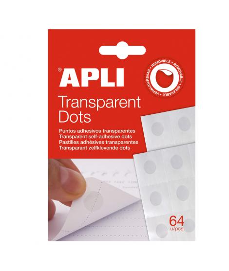 Apli Dot Puntos Adhesivos Removibles 64 U - Adhesivo Removible - Facil de Usar - Ideal para Manualidades y Oficina - Blanco