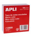 Apli Taco de Notas 100x100 - 500 Hojas - Adhesivo - Blanco