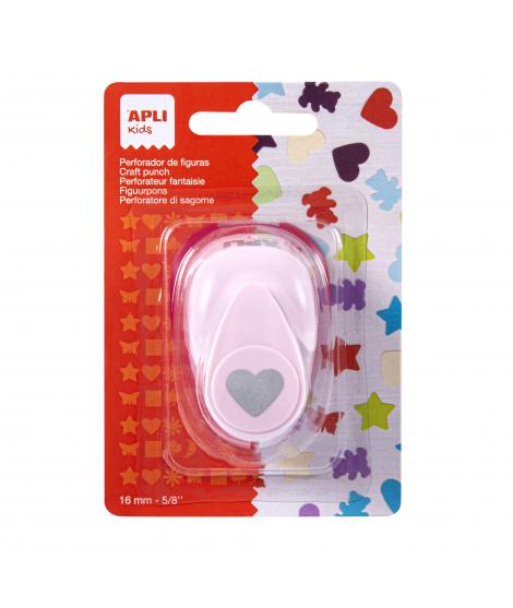 Apli Perforadora de Papel en Forma de Corazon - Figura de 16mm - Alta Calidad para Papel, Carton y Cartulina - Deposito de Resto