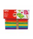 Apli Pack de 40 Palos Polo Jumbo de Madera Natural 150 x 18 mm - Colores Surtidos