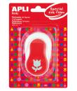 Apli Perforadora de Papel y Goma Eva en Forma de Tulipan - Tamaño de Figura 25.4mm - Perforadora de Alta Calidad para Papel, Car