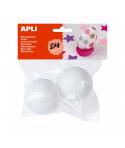 Apli Pack de 2 Bolas de Porexpan Ø 70 mm - Color Blanco