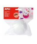 Apli Bola de Poliestireno Ø 80 mm - Facil de Cortar, Pintar o Forrar - Ideal para Manualidades - Color Blanco