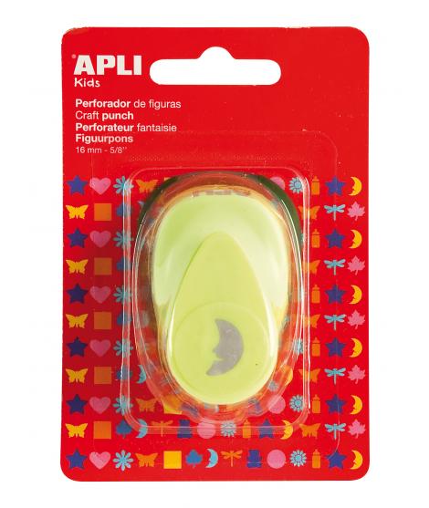 Apli Perforadora de Papel en Forma de Luna - Tamaño de Figura 16mm - Alta Calidad para Papel, Carton y Cartulina - Deposito de R