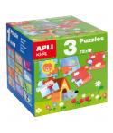 Apli Puzles Educativos - 24 Piezas de 7x7cm - Desarrollo de Habilidades y Capacidades - Tematicas: Animales, Casa y Estaciones -