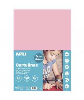 Apli Cartulina Rosa A4 170g 50 Hojas