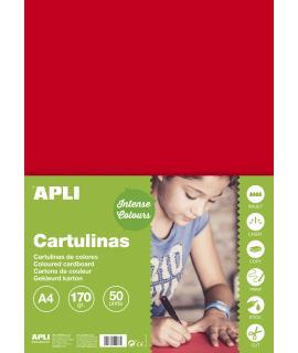 Apli Cartulina Roja A4 170g 50 Hojas