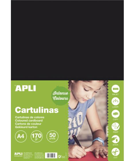 Apli Cartulina Negra A4 170g 50 Hojas