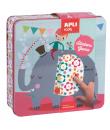 Apli Kids Juego de Gomets Elefante - 16 Laminas para Rellenar con Gomets - 10 Hojas de Gomets Removibles de Formas Geometricas -