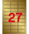 Apli Etiquetas Metalizadas Oro 63.5 x 29.6mm 20 Hojas