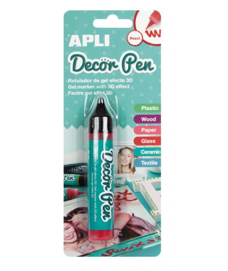 Apli Rotulador de Gel 3D con Acabado Perlado - 25ml - Ideal para Decorar Plastico, Madera, Papel, Cristal, Ceramica o Textil - P