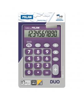 Milan Calculadora 10 Digitos Duo - Calculadora de Sobremesa - Teclas Grandes - Tecla Rectificacion Entrada de Datos - Color Lila