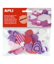 Apli Formas Goma Eva Adhesivas Corazones Estampados 40 U - Faciles de Pegar - Diseño de Corazones - 40 Unidades Por Paquete