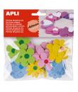 Apli Formas Goma Eva Adhesivas Flores Estampadas 40 U - Faciles de Pegar - Diseños Variados - Ideal para Manualidades