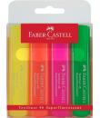 Faber-Castell Textliner 46 Superfluorescente Pack de 4 Marcadores Fluorescentes - Punta Biselada - Trazo entre 1mm y 5mm -