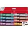 Faber-Castell Textliner 46 Metallic Pack de 8 Marcadores Fluorescentes - Punta Biselada - Trazo entre 1mm y 5mm - Tinta con Base