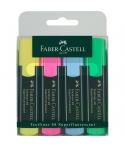 Faber-Castell Pack de 4 Rotuladores Marcadores Fluorescentes Textliner 48 - Punta Biselada - Trazo entre 1.2mm y 5mm - Tinta