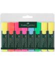 Faber-Castell Textliner 48 Pack de 8 Marcadores Fluorescentes - Punta Biselada - Trazo entre 1.2mm y 5mm - Tinta con Base de Agu