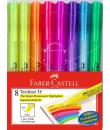 Faber-Castell Textliner 38 Pack de 8 Marcadores Fluorescentes - Cuerpo Fino - Punta Biselada - Trazo Grueso y Fino - Tinta con B