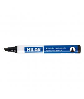 Milan Rotuladores Permanentes Punta Biselada - Punta 1 - 4mm - Tinta a Base de Alcohol - Color Negro