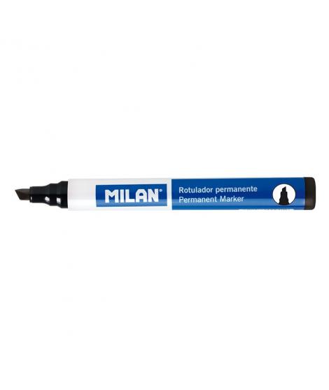 Milan Rotuladores Permanentes Punta Biselada - Punta 1 - 4mm - Tinta a Base de Alcohol - Color Negro