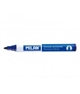 Milan Rotuladores Permanentes con Punta Redonda - Punta 4 mm - Tinta a Base de Alcohol - Color Azul